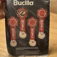 Bucilla Jeweled Door Knob Ornaments 3606 Noel Set Of 4 NEW