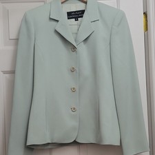 Vintage Garfield  Marks Alex Garfield Mint Green Textured Career Blazer Size 4