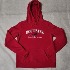 Hollister California Hoodie Women's XSmall Red Pullover Sweatshirt Applique Logo