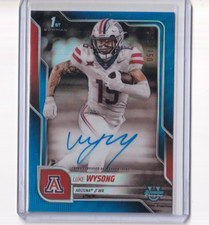Luke Wysong 2025 BOWMAN U CHROME BLUE REFRACTOR PROSPECT AUTO /150 ARIZONA