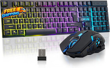 Gaming Wireless Keyboard and Mouse RGB Backlit Rechargeable Battery Gamer Combo