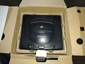 🔥Sega Saturn Black Game Console W/ Box  & Controller + Sampler Disc _Works!
