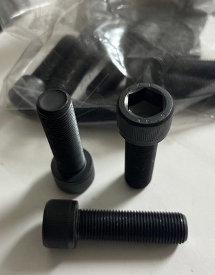 10 X M16 Fine Pitch Thread Socket Cap Head Bolts 12.9 Black Hex Screws 1.50 X 55