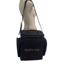 Mary Kay Black Makeup Case w/ Zipper, Handle, Shoulder Strap  Pockets