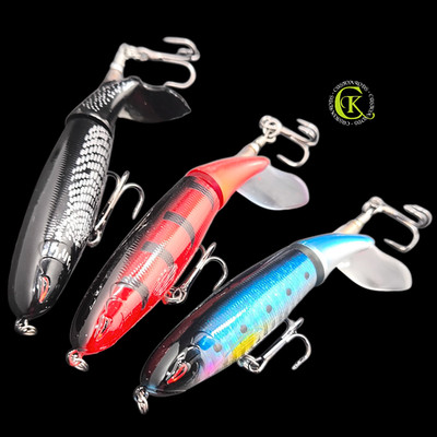 3x 10cm Popper TopWater Jerkbait Jerk Glider Wobbler Raubfisch Twitchbait Hecht