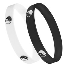 2 Pcs Bracelets Tai Chi Image Miss Man Matching Silicone for Couples