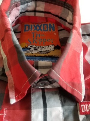 Dixxon Flannel Co  Men's M The SKIPPER Red Black White Plaid Short  Bamboo Blend