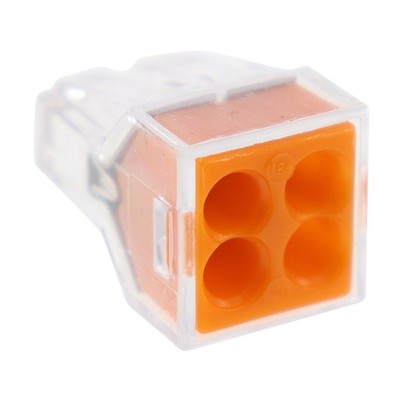 WAGO 773-104 PUSH WIRE  CONNECTORS, 4-CONDUCTOR, 600V 20A, 18-12AWG (250-PACK)