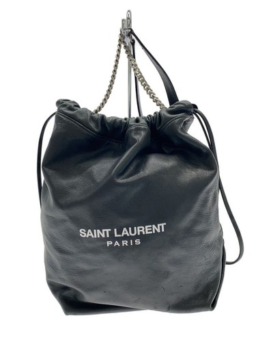 Saint Laurent Shoulder Bag Teddy Leather Blk Plain YSL538447 0818 Used