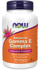 NOW FOODS Advanced Gamma E Complex 120gels Kosher d-alpha Tocopherol