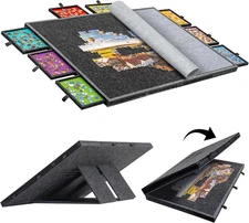 2000 Piece Foldable & Tilting Puzzle Board with 8 Drawers & Cover, Lightweight &