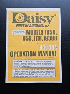 Original Daisy Manual for 95B 105B IIIB 1938B Air Rifle BB Gun Factory 