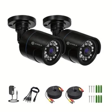 2-Pack 1080P HD Wired Bullet Security Cameras, Day/Night Vision, 3.6mm Lens