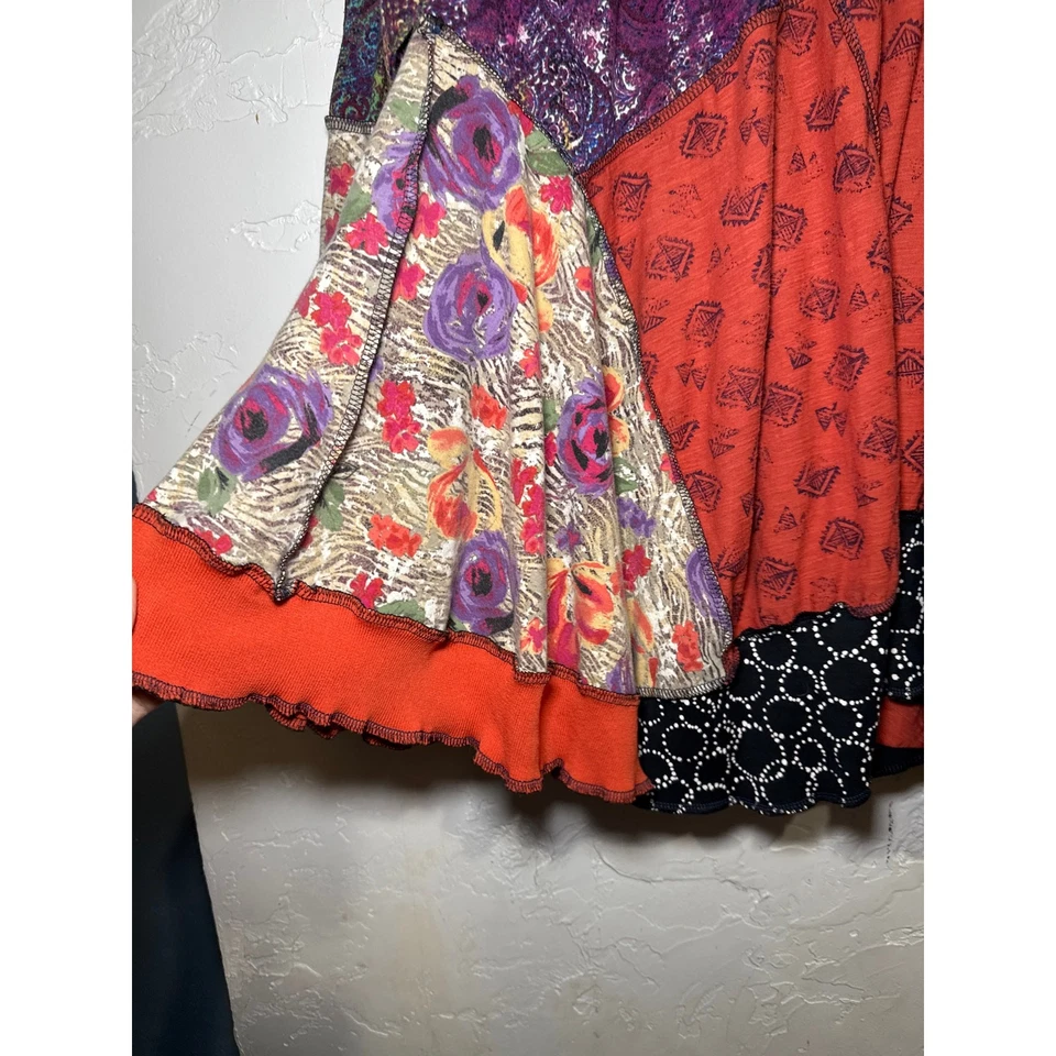 Mujer Tejido a Mano Patchwork Túnica Top Grande Lagenlook Artístico Boho Arte para Usar Foto 4 de 4