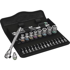 Wera 8100 SA 8 Zyklop Metal Ratchet Set 1/4 Square Drive, Metric, 28-Piece
