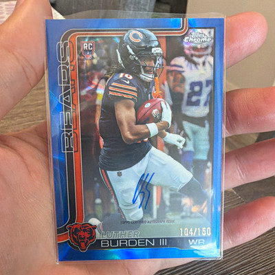 Topps Chrome Luther Burden III Bears RC Auto Blue Refractor RA-LB /150