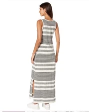Michael Starrs Stripe Maxi dress Size XXL excellent condition grey and white