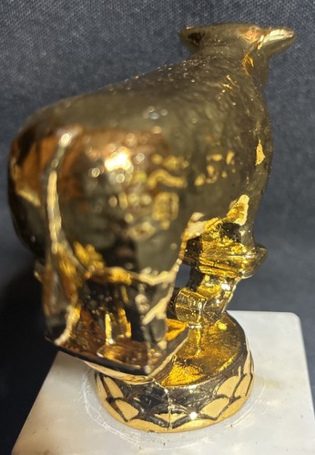 Cow Trophy Topper NOS Metal Gold Tone 3 Inches By 3 1/2 Inches By Dodge - Picture 4 of 4