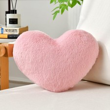 Heart Pillow Pink Throw Pillows Decorative Pillows for Bed Couch Cute Faux