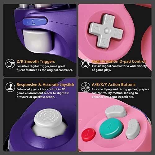 Gamecube Wired Controller for Nintendo Gamecube Super Smash Bros Pink & Purple - Image 4 of 4