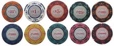 (10) CASINO ROYALE POKER CHIPS SAMPLE SET