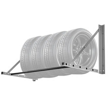 VEVOR Wall Mounted Folding Tire Rack, 32" - 48" Adjustable Tire Rack, Q235 Heavy