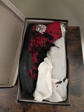 Vintage 1987 VISION STREET WEAR Skateboard Sneakers Canvas HI Top Size 9 Red