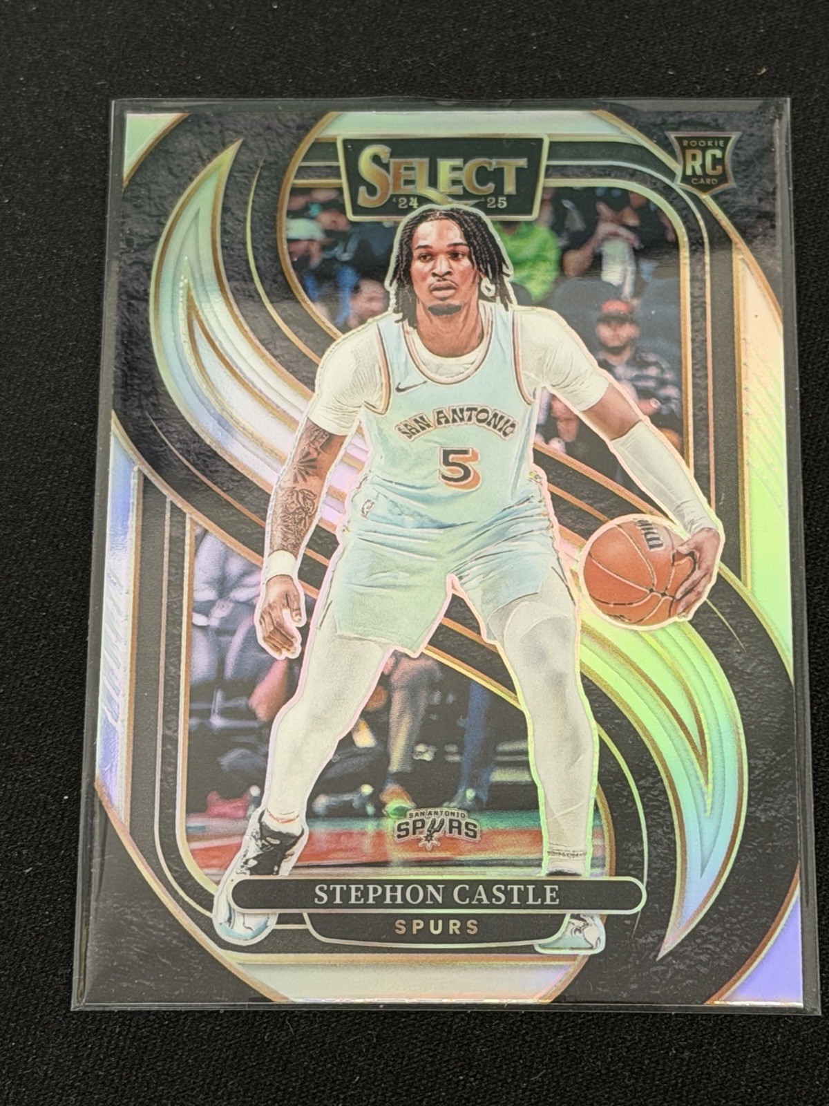 Stephon Castle 2024-25 Panini Select #175 Silver Prizm Premier Level RC Spurs