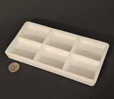 Vtg Milk Glass Dental Tool Tray 6 Sections American Cabinet Co #20 USA~Multiples