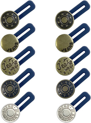 10 Pcs Expander Button for Extender Jeans Pants Collar, 5 Styles Pants Waist No