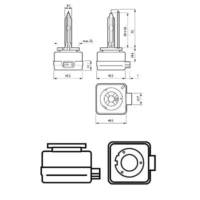 Glühbirne PK32d-5 D3S (Gasentladungslampe) 42403XV2S1 PHILIPS für FORD VW SEAT