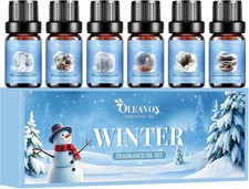 Winter Essential Oils Set, 6 Premium Holiday Fragrance Oil for Diffuser
