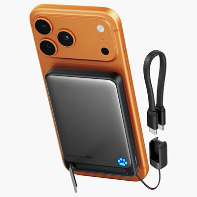INIU Qi2 Magnetic Wireless Power Bank 10000mAh Slim Kickstand iPhone 12-17