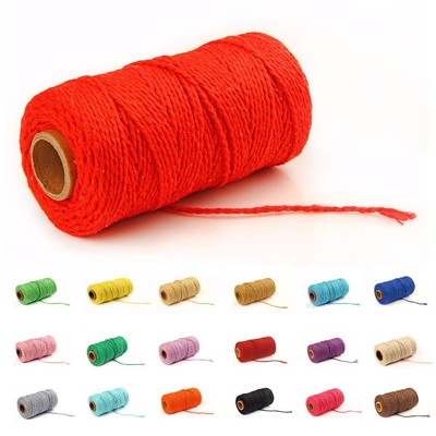 Red Macrame Cotton Cord 2mm x 109 Yards Colored Rope for DIY Crafts Plants