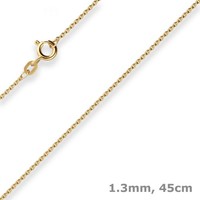 1,3Mm Rund-Ankerkette Goldkette Collier Halskette Aus 375 Gold Gelbgold 45Cm