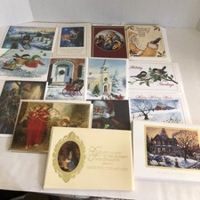 Lot Of 34 Vintage Christmas Greeting Cards Assorted Styles Some Dupe Envelopes