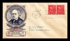 US COVER JOHN ADAMS PRESIDENTIAL SERIES FIRST DAY ISSUE SCOTT 806 PAIR