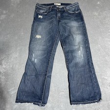 Y2K BKE Element Jeans Womens 29 Capri Stretch Medium Wash Low Rise Distressed