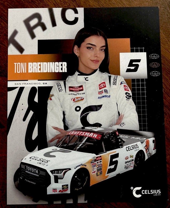 2025 Toni Breidinger Nascar Truck Post Photo Card Celsius Toyota #5 TriconGarage