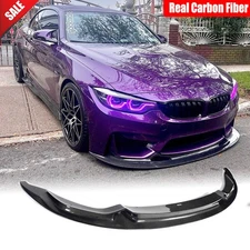 Fit For BMW F80 M3 F82 F83 M4 2014-19 Real Carbon Front Bumper Lip Body Spoiler