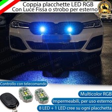 COPPIA PLACCHETTE LED RGB MULTICOLOR LUCE FISSA STROBO CITROEN DS7 PER ESTERNO