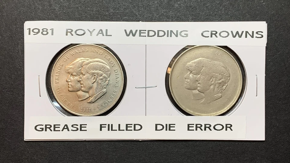 1981 Great Britain Royal Wedding Crown Struck Thru Grease Coin Error - Image 3 of 4