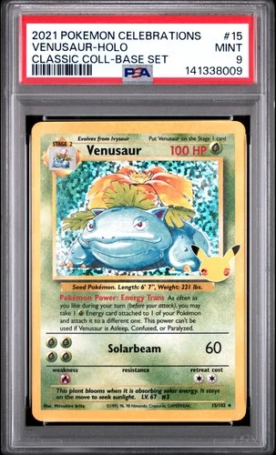 2021 POKEMON CELEBRATIONS CLASSIC COLLECTION #15 VENUSAUR-HOLO PSA 9