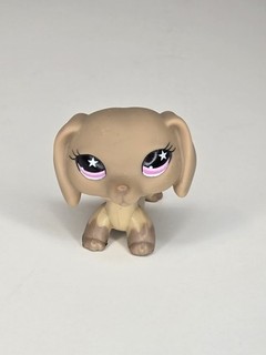 AUTHENTIC LITTLEST PET SHOP LPS #932 Dachshund Brown Pink STAR eyes Dog 19