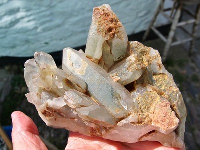 Lithium und Chlorid Quarz Kristall Punkt natürliche Cluster Punkt Roh Heilung Lg