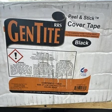 Peel & Stick COVER TAPE  6" x 50' Roll BLACK Gentile NEW We Ship Fast!