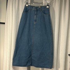 Eddie Bauer Classic Vintage Blue Denim Maxi Skirt