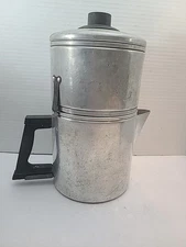 Rare Vintage Drip-O-Lator Drip Coffee Maker Aluminum 3 Piece USA Made 6 Cup