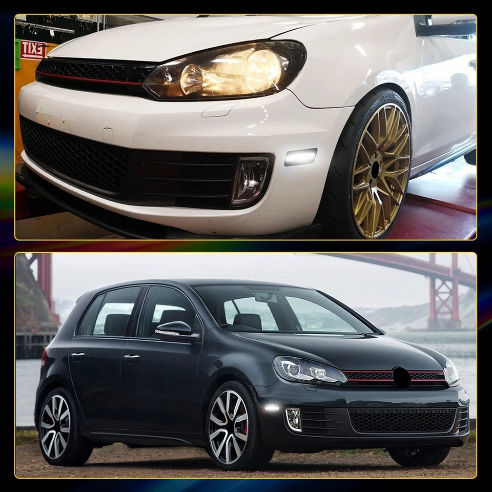 2-20X Luz de parachoques LED blanca ahumada para Volkswagen MK6 GTI 2010-2014 Foto 4 de 4