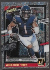 2023 Panini Clearly Donruss Justin Fields Highlights #1 Chicago bears
